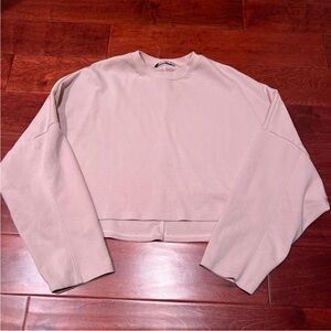 Stradivarius Baby Pink Long Sleeve Tee